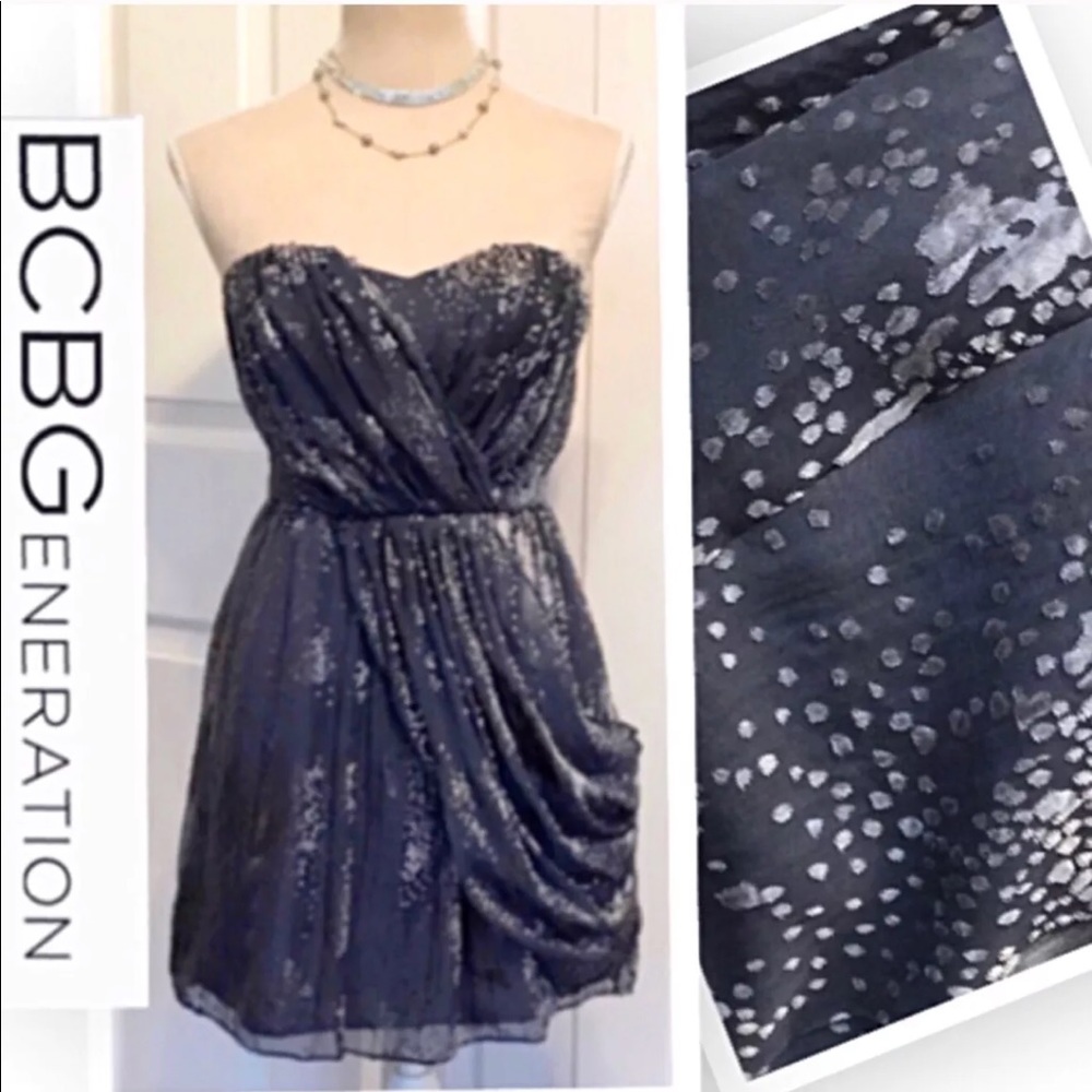 NWT BCBGeneration, Strapless Layered Sheer Tunic